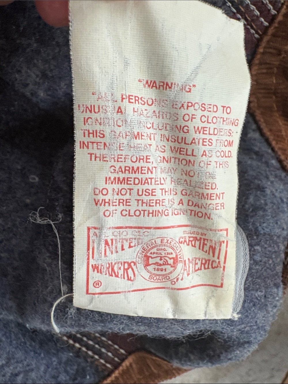 Vintage 90’s Carhartt Detroit Brown Duck Canvas Field Jacket Vertical Blanket - Picture 7 of 10